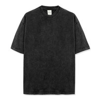 Kaus lengan pendek kasual longgar Retro, Kaus katun lengan pendek kasual, longgar, warna murni, bisa dicuci, Amerika Eropa, 260g