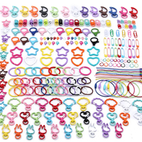 24 styles de fermoir mousqueton crochets chaînes à billes trombone bijoux à bricoler soi-même faisant des résultats fournitures anneaux ouverts en alliage coloré