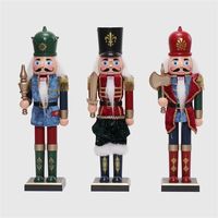 3 pièces de soldats tambourineurs animés musicaux de luxe de 24 pouces avec lumières LED pour les vœux de Noël