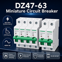 Disjoncteur miniature Wanbo-538 DZ47-63 1P 2P 3P 4P Courbes C D 6kA 10kA 400V AC MCB Interrupteur d'air Rail DIN