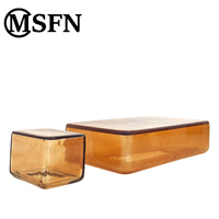 Table console moderne et élégante en résine ambrée, avec rangement, coins arrondis, texture translucide, design élégant, décorative et durable, pour salle à manger