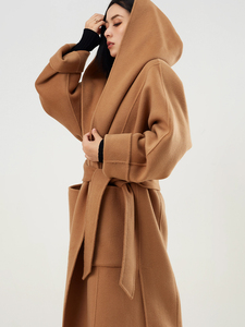 Abrigo extragrande de doble faz de <span class=keywords><strong>lana</strong></span> premium 70% y cachemira 30% para <span class=keywords><strong>mujer</strong></span>, con capucha, cinturón y cuello chal. Abrigo largo de invierno para <span class=keywords><strong>mujer</strong></span>. - Product Image 2