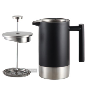 Cafetière à piston française isolée à double paroi HIGHWIN noire en acier inoxydable - Product Image 4