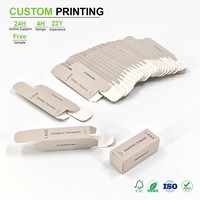 Boîtes personnalisées pour cartes de traçage des sourcils beige taupe, pour maquillage permanent, microblading, tatouage et usage en salon.