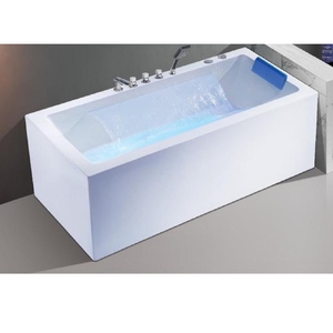 Vasca Idromassaggio Quadrata da Interno con Cascata e Getti d'Aria, Vasca Spa in Acrilico per 1 <span class=keywords><strong>Persona</strong></span> - Product Image 1