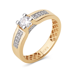 Anillos elegantes y modernos con estilo OEM ODM superventas Anillo de oro blanco amarillo Rosa sólido de 14K con circonita cúbica - Product Image 1