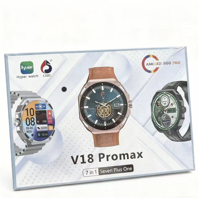 2026 Newest V18 Pro max Round screen Smart Watch Suit Fitness Tracker Heart Rate BT Call 7 in 1 Smartwatch