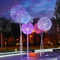 JYLIGHTING Lampes d'extérieur en fibre optique en forme de pissenlit pour la décoration de paysages, festivals, cours, parcs, hôtels, villas et arbres