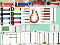 Barrière de contrôle des foules économique en acier inoxydable avec poteau et sangle rétractable de 2 m, options multicolores