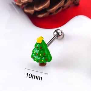 Anneaux de <span class=keywords><strong>piercing</strong></span> en acier inoxydable 316L avec zircon couleur bonbon, motif Père Noël de Noël, pour mariage et bijoux de corps - Product Image 4