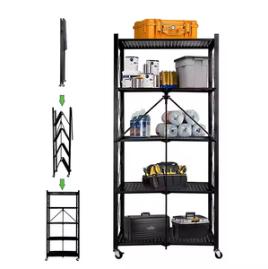 Étagère de Rangement Pliable à 5 Niveaux avec Roulettes, en Acier au Carbone, pour Cuisine, Séchage, Rangement de Vêtements et Utilisation en <span class=keywords><strong>Garage</strong></span> - Product Image 2
