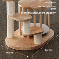 Arbre à chat en bois du sol au plafond avec poteau en sisal à tension réglable, condo pour chat d'intérieur, mobilier pour animaux de compagnie