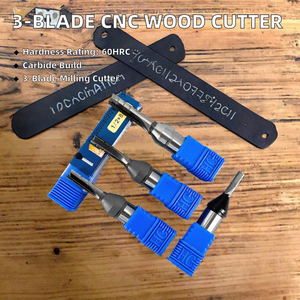 Brocas de enrutador de madera maciza ZZST Máquina CNC Fresa de carburo de tres hojas HRC 60HRC ODM OEM para madera - Product Image 2