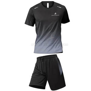 Conjunto de camiseta y pantalones cortos deportivos de entrenamiento informal de verano para hombre de alta calidad Venta al por mayor de fábrica - Product Image 2
