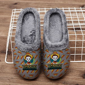Pantoufles d'hiver personnalisées en peluche douce, pantoufles SpongeBob, pantoufles d'hiver imperméables en caoutchouc pour hommes, baskets d'hiver pour l'extérieur - Product Image 3