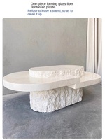 Nordique en fibre de verre naturelle créative Design moderne Table à thé ovale Durable Table basse de salon par Designer Art Home Furniture
