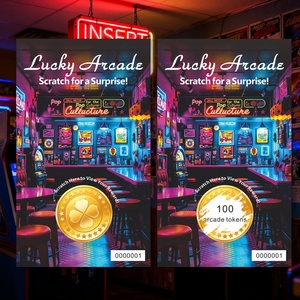 Scratch Win Game Tokens Online Design Scratch <b>Card</b> Custom Lucky Draw Digital Printing UV-coating - Product Image 1