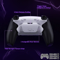 Kit de boutons arrière remappables RISE Plus Max en caoutchouc blanc/noir avec fonction de clic pour arrêter les mouvements pour manette de jeu