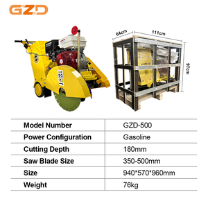 GZD Gasolina Cortador de hormigón 350mm 400mm 500mm Sierra <span class=keywords><strong>Asfalto</strong></span> Máquina de corte de hormigón - Product Image 2