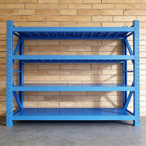 热销低价中型金属货架批发价钢制储物架适用于车库和仓库使用 - Product Image 1