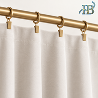 Rideau à œillets HB 140x300cm Largeur x Hauteur Décoration de fenêtre Salon Moderne Beige clair 100% Polyester