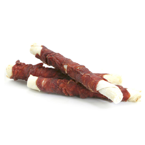 Fábrica de comida OEM para perros y gatos, venta al por mayor, recompensa de entrenamiento, dientes limpios, palo de cuero envuelto con cecina de pato, aperitivos para mascotas, golosinas para perros y gatos - Product Image 5