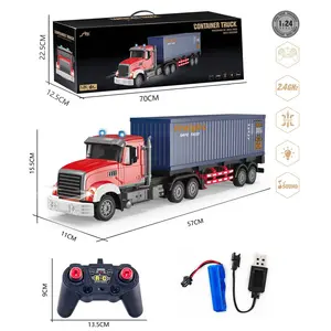 Toptan rc kamyon eylem inşaat-Konteyner kargo kamyon oyuncaklar taşıma günlüğü kamyon araçlar konteyner römorku oyuncaklar camion rc römork kamyon plastik ayrılabilir