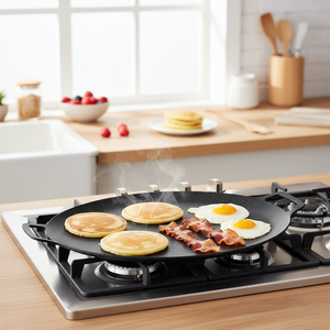 Venta Directa de Fábrica, Parrilla Coreana de <span class=keywords><strong>Aluminio</strong></span> <span class=keywords><strong>Fundido</strong></span> de 30 cm con Dos Asas y Base de Inducción - Product Image 2