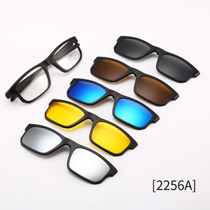Sunbest Eyewear 5 in 1 Magnet Eyeglasses <strong>Frames</strong> Interchangeable Magnetic <strong>Clip</strong> on Glasses TR90 Polarized <strong>Clip</strong>-On Sunglasses - Product Image 2