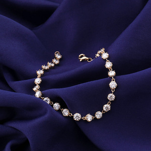 Bracelet tennis en or 14 carats de style européen et américain, avec micro-serti de moissanite simple et polyvalent de 4 mm, bijoux de luxe pour femmes - Product Image 6