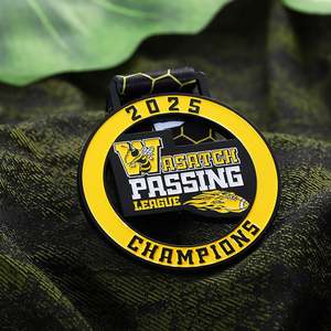 Échantillons Gratuits Médailles Personnalisées en Émail avec Logo Métallique, Médailles de Rugby en Alliage de Zinc Creux, Médailles de Football Américain - Product Image 5