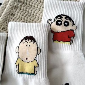 Calcetines de Algodón Transpirables hasta la Pantorrilla para Mujer, Diseño de Dibujos Animados, Estilo Primavera-Verano, Marca Crayon Shinchan - Product Image 3
