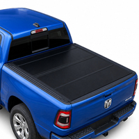 Couverture de benne rigide pliable en alliage à profil bas, pliable en quatre parties, pour Toyota Tundra Tacoma 2009-2018 Dodge Ram 1500 5'7"