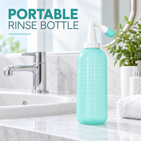 Brosse de bain portable en plastique à long manche pour nettoyage des hanches sans se pencher, outil d'assistance pour les toilettes, rinçateur périnéal, ensemble de trois pièces