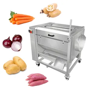 Rouleau brosse automatique Machine à éplucher les légumes brosse Machine à éplucher les pommes de terre gingembre Machine à éplucher