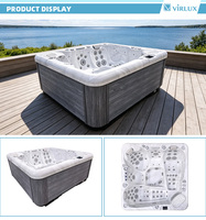 VIRLUX V1016 SPA extérieur de luxe autoportant avec 69 jets de massage, baignoire à remous et 2 chaises longues pour usage extérieur
