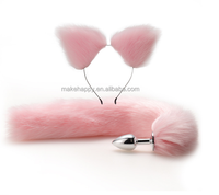 Plug anal en métal de haute qualité avec queue de renard pour jardin, jouet sexuel, plug anal à queue