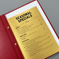 Couverture de menu personnalisée, reliure à rivets métalliques, livre de menu de restaurant, dossier de menu de café-bistro de luxe avec pages intérieures remplaçables