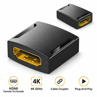   Gerader Adapter 4K 60Hz Stecker auf Buchse Schwarz Vergoldeter Anschluss für Desktop-Monitor Projektor Heimkino