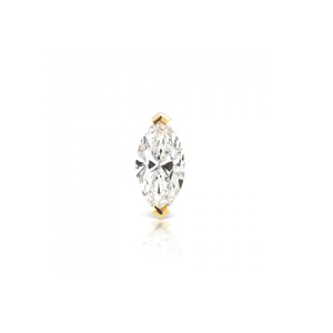 Bijoux turcs en argent sterling S925 et zircon, tendance, piercing d'oreille en forme d'œil de cheval, clou d'oreille à tige unique - Product Image 1