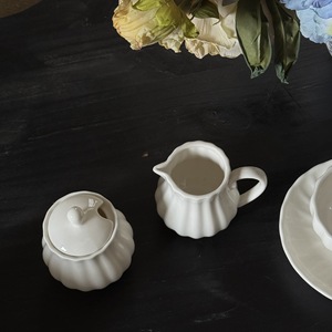 Wholesale of high-quality French white <b>ceramic</b> afternoon tea coffee cups, saucers, milk cups, sugar POTS, flower tea sets and - Product Image 2