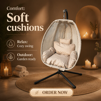 Fauteuil suspendu de jardin de style européen, balançoire en forme d'œuf, fournisseur de mobilier d'extérieur, fauteuil suspendu haut de gamme, balançoire de jardin contemporaine