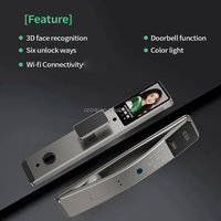 Interphone vidéo Tuya App, serrure de porte intelligente biométrique automatique avec empreinte digitale, WiFi, caméra, alliage de zinc, porte en bois