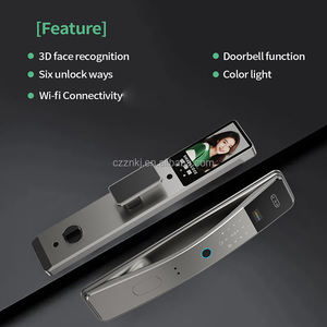 <span class=keywords><strong>Interphone</strong></span> vidéo Tuya App, serrure de porte intelligente biométrique automatique avec empreinte digitale, WiFi, caméra, alliage de zinc, porte en bois - Product Image 2