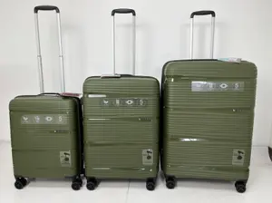 Valise rigide en PP personnalisée de 28 pouces, lot de 3 bagages à main, bagage de voyage unisexe à la mode, longue valise spinner