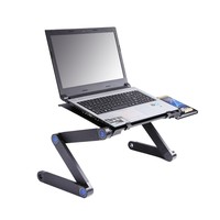 Support de refroidissement pour ordinateur portable et tablette, pliable en alliage d'aluminium, petit bureau avec plateau sans ventilateur et sans souris