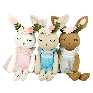 CE CPC EN71 Custom cartoon Baby Crochet Toys 100% Handmade Cotton Crochet Knitted Bunny Toys OEM ODM rabbit plush toys