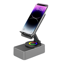 Altavoz 4 en 1 con Banco de Energía, Carga de Emergencia para Teléfono y Tablet, Soporte, Luz LED RGB, para Fiestas, Exteriores, Escritorio, Hogar, Cine en Casa