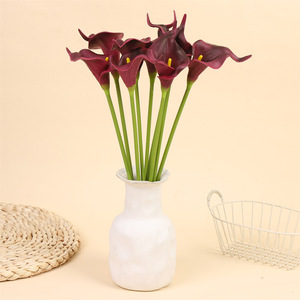 Mini-louly-louly artificiels en PU simulé, fleurs en soie en pot, branche unique, pour décorations de maison et de mariage - Product Image 4