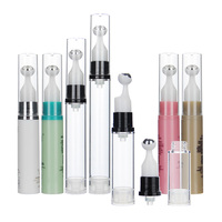 Pompa plastik tanpa udara mini, 5ml 10ml 12ml 15ml krim mata kecil pengap serum rol on botol botol krim mata untuk kosmetik